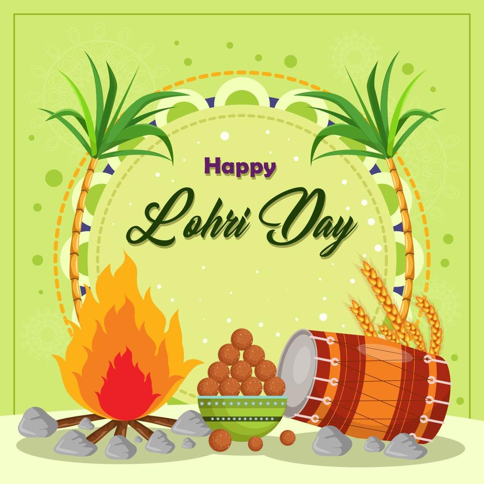 Happy Lohri  Background vector
