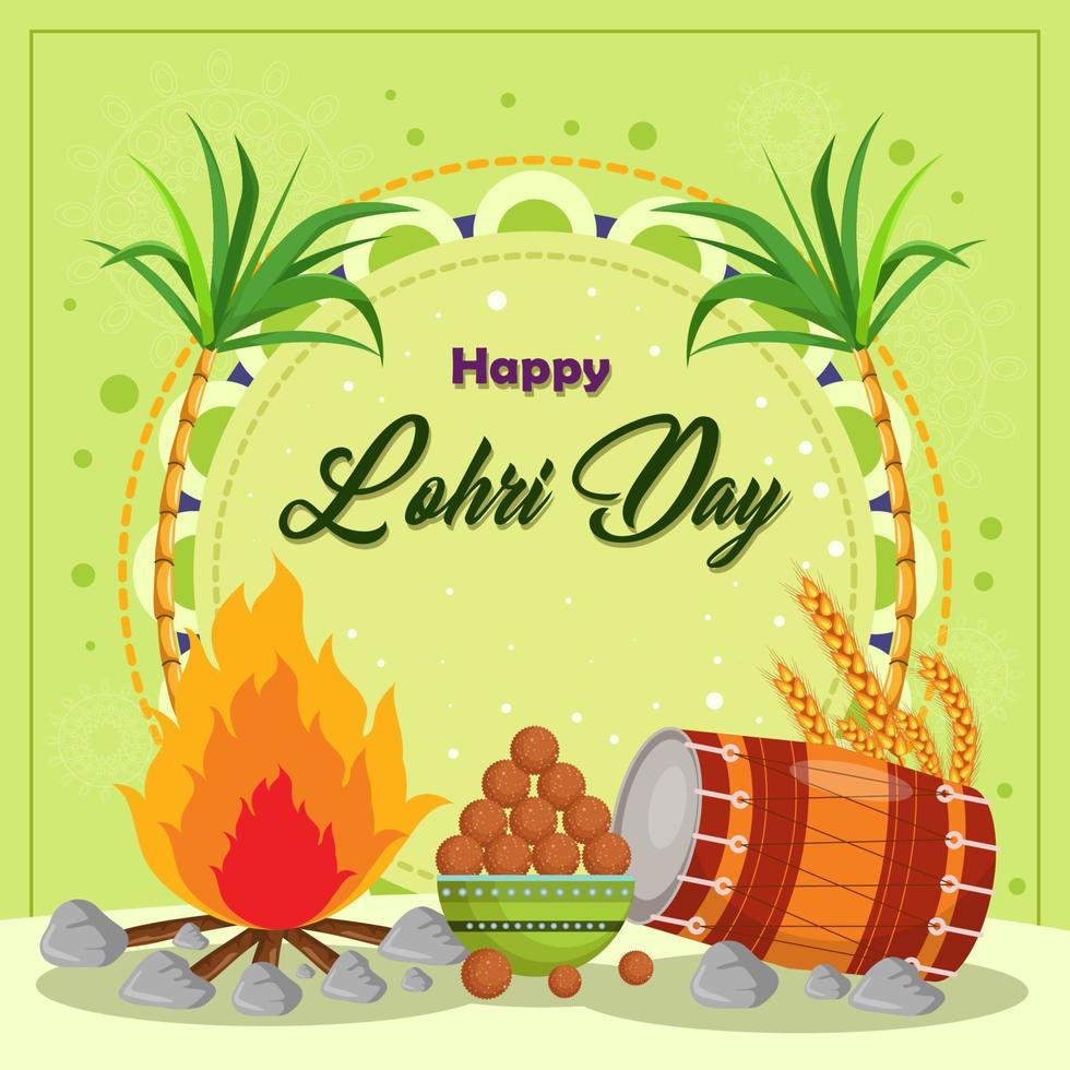 Happy Lohri  Background vector