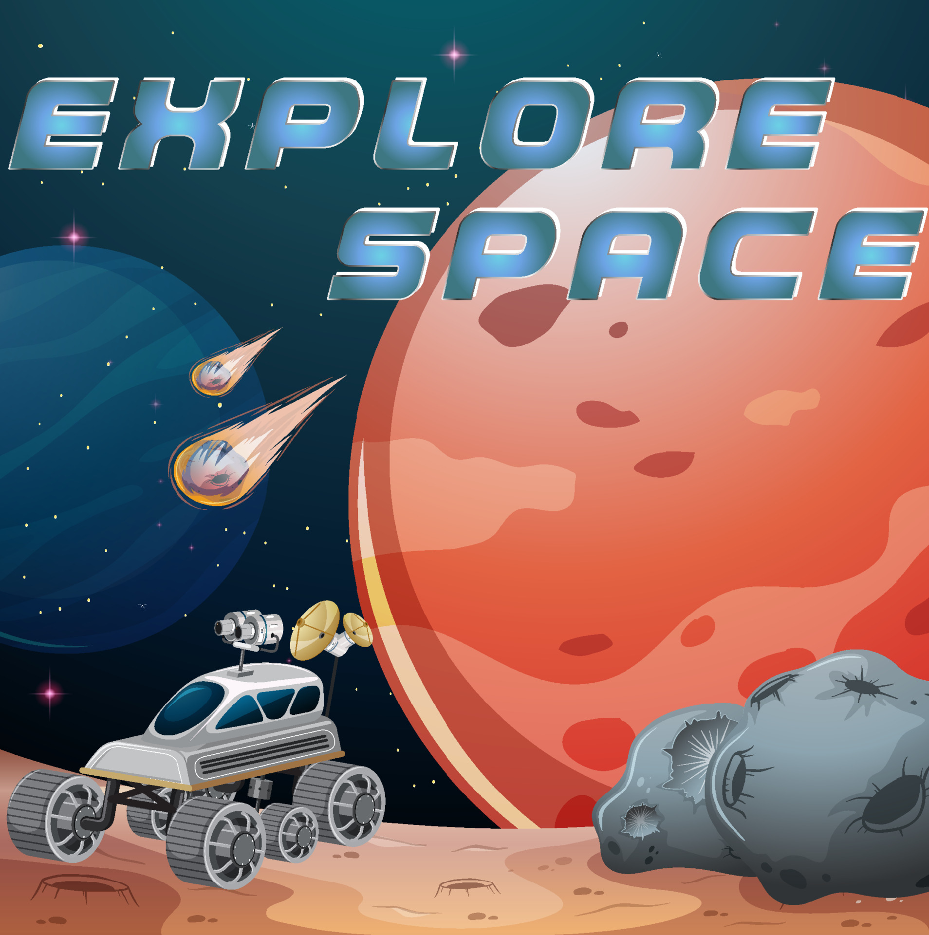 Explore Space logo on planet comet background 4646217 Vector Art at Vecteezy Explore Space logo on planet comet background 4646217 Vector Art at Vecteezy