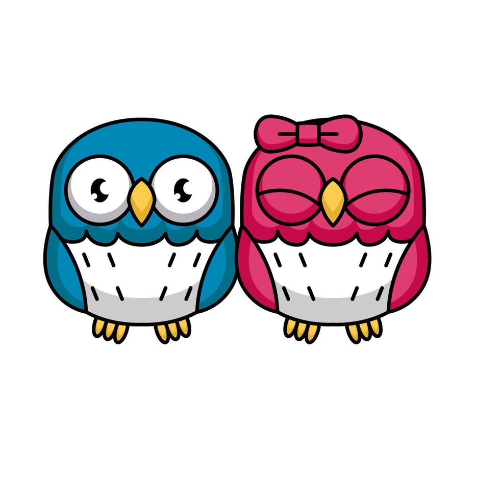 Valentine owl mascot vector