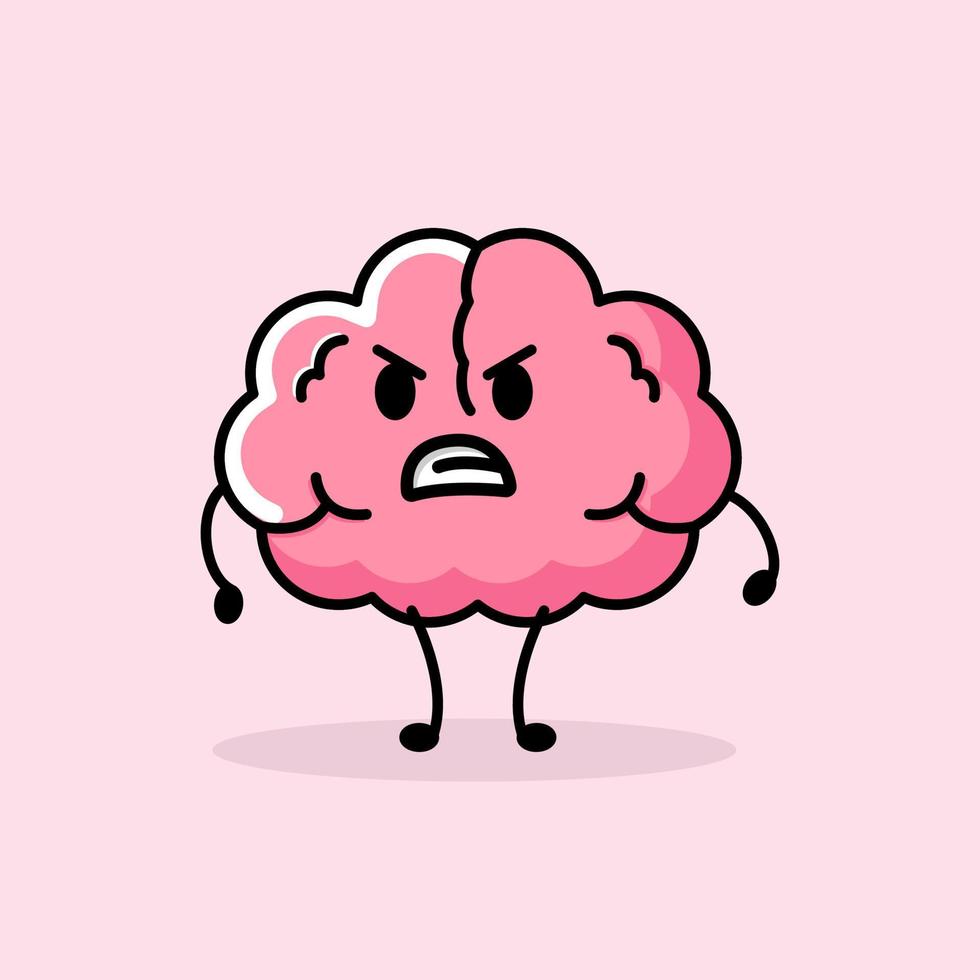 Cute brain mascot vector