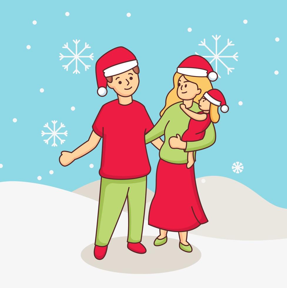 christmas family illustration vector