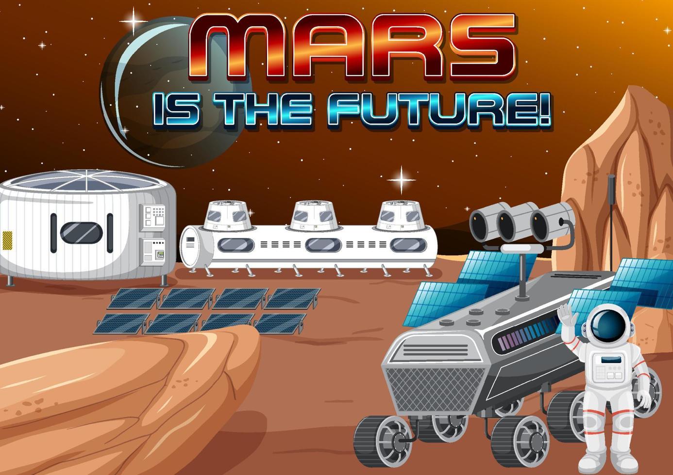 Mars is the future poster design vector