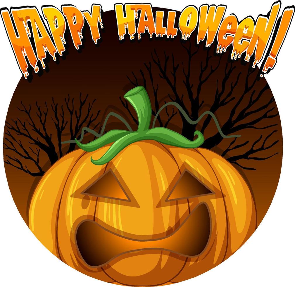 Happy Halloween with Jack o'lantern pumpkin vector