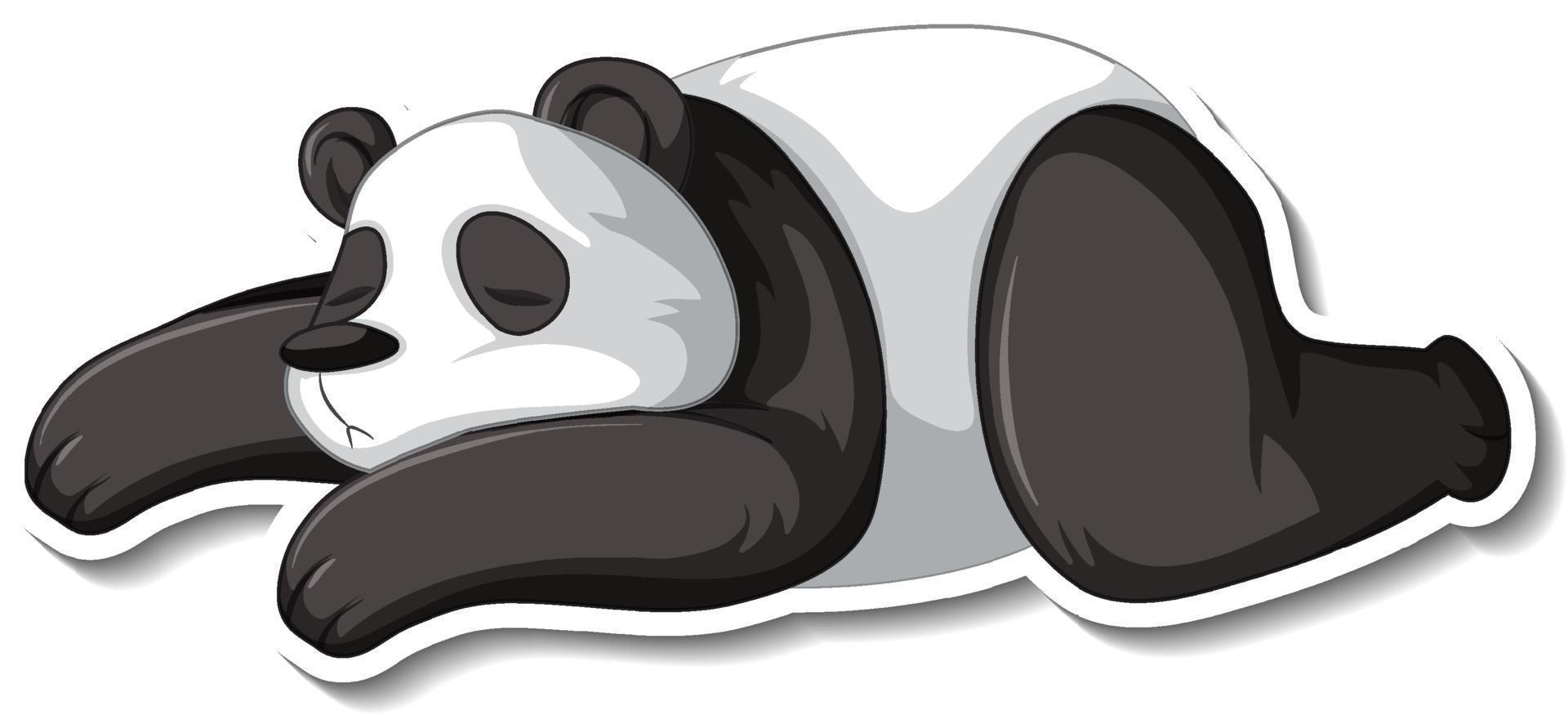 etiqueta engomada de la historieta del animal del oso panda vector