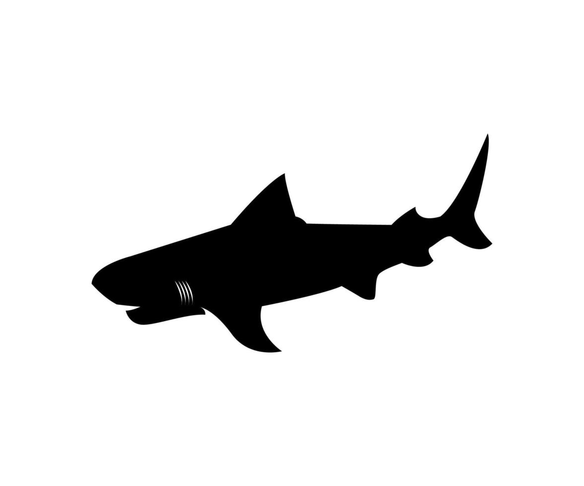 diseño de ilustración de tiburones, silueta de tiburón vector