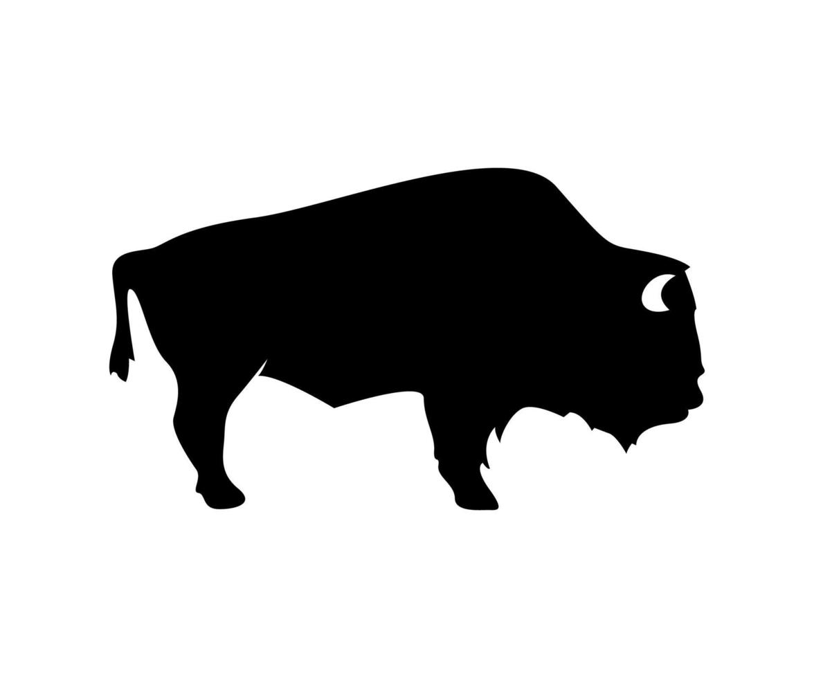 siluetas de animales, silueta de bisonte vector