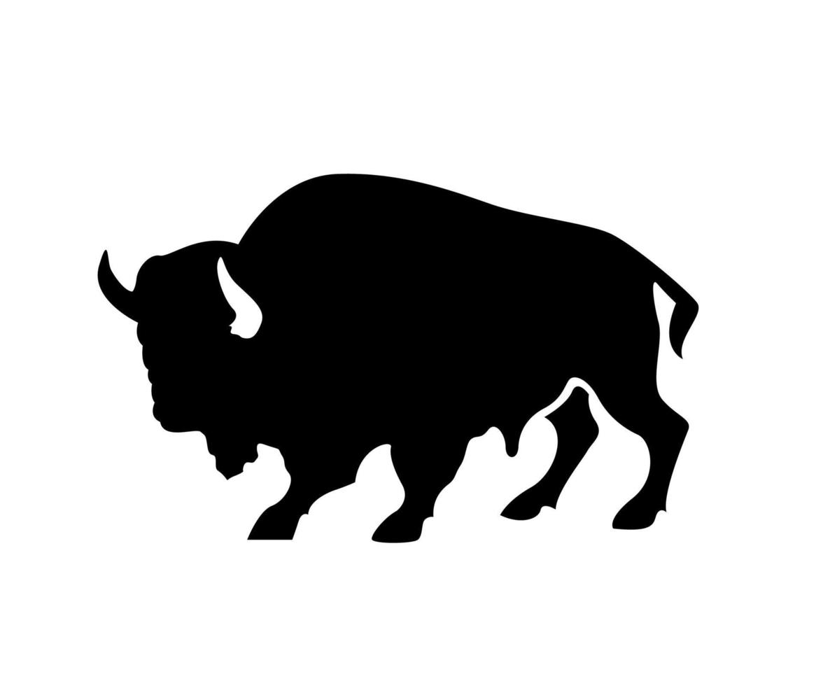 diseño de logotipo de bisonte vector