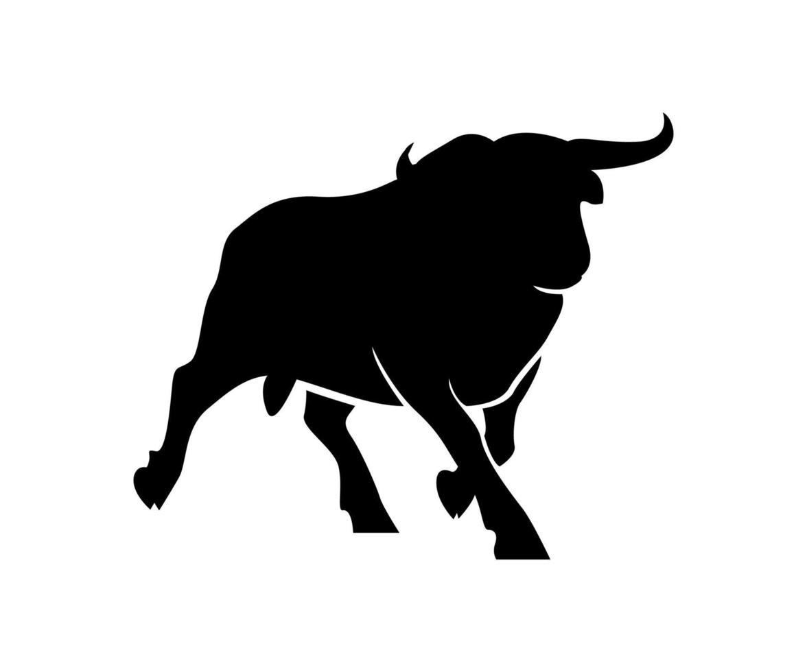 silhouettes of bull, design vector of bull, bull logo design