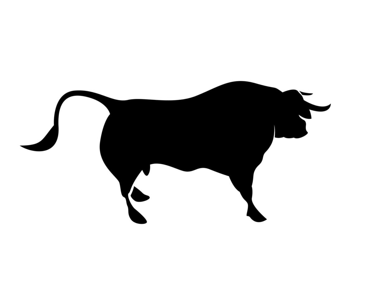 silhouettes of bull, design vector of bull, bull logo design