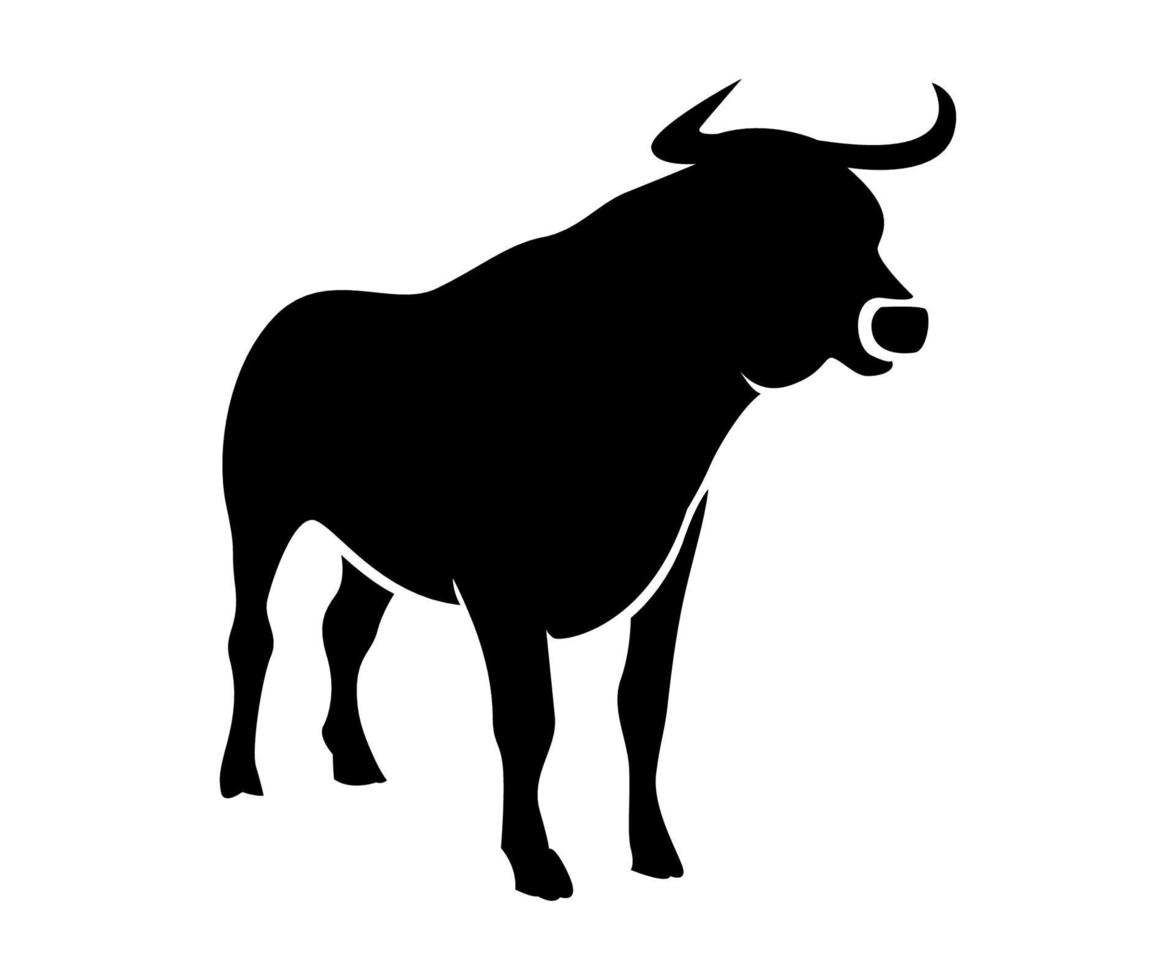 silhouettes of bull, design vector of bull, buffalo