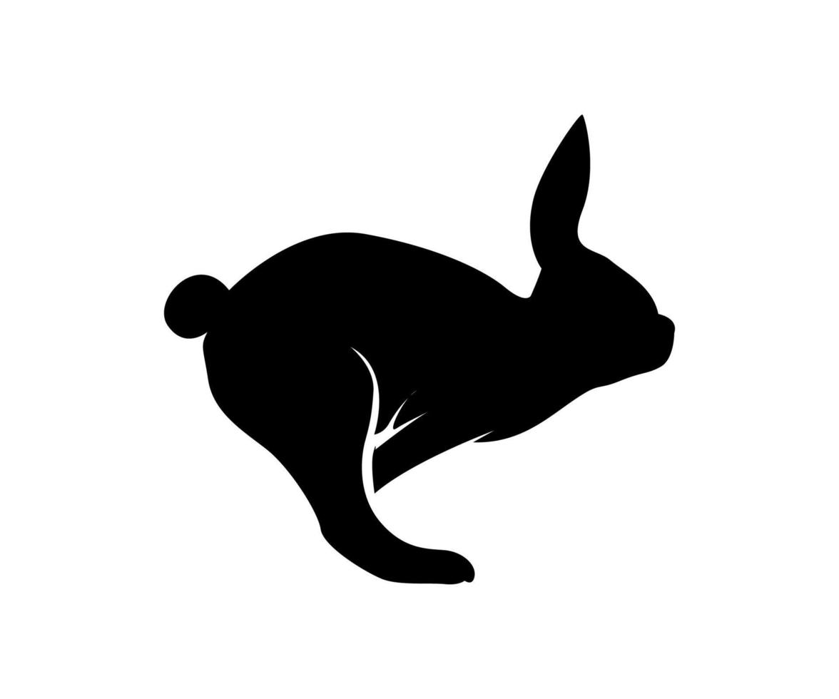 silhouette of a jumping Rabbit, silhouette of rabbit, rabbit illustration vector