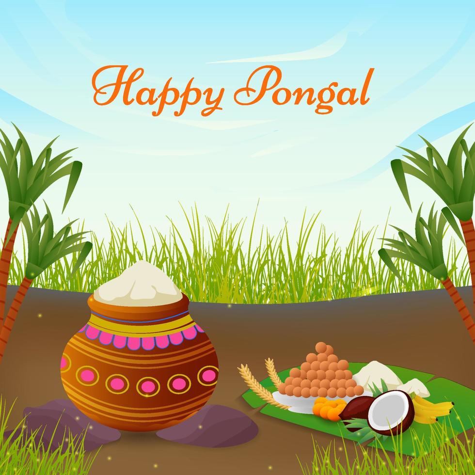 Happy Pongal  Background vector