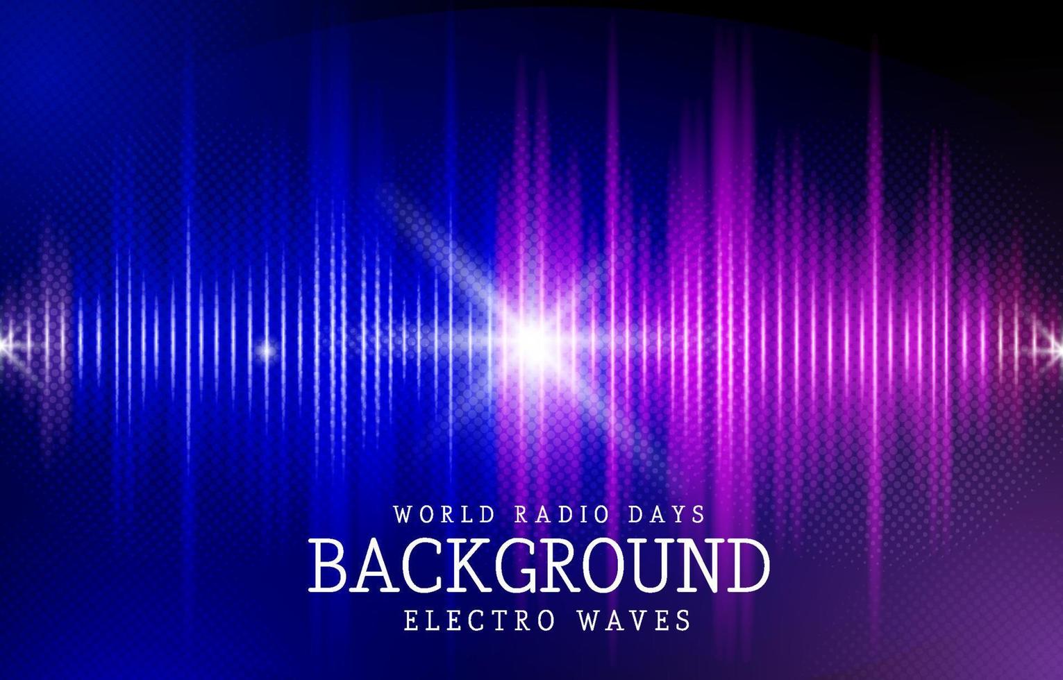World Radio Day with Electron Waves Background vector