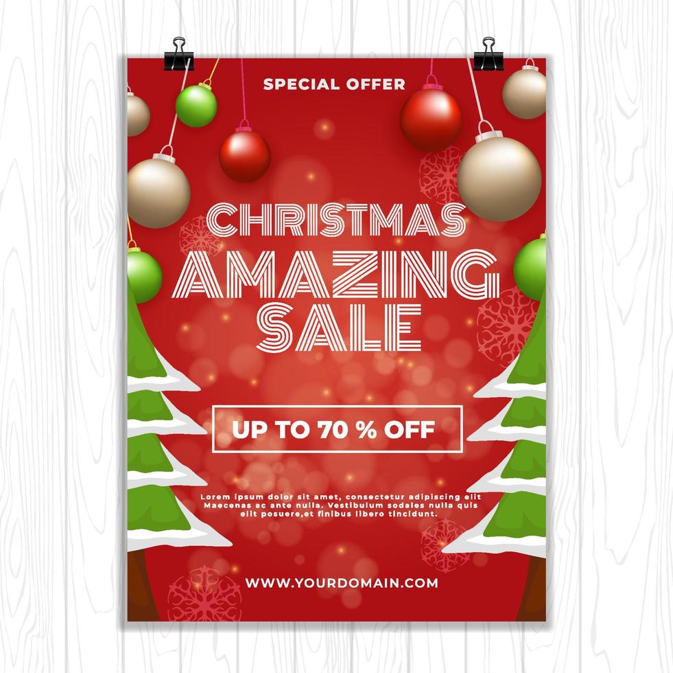 Christmas Sale Poster Template vector