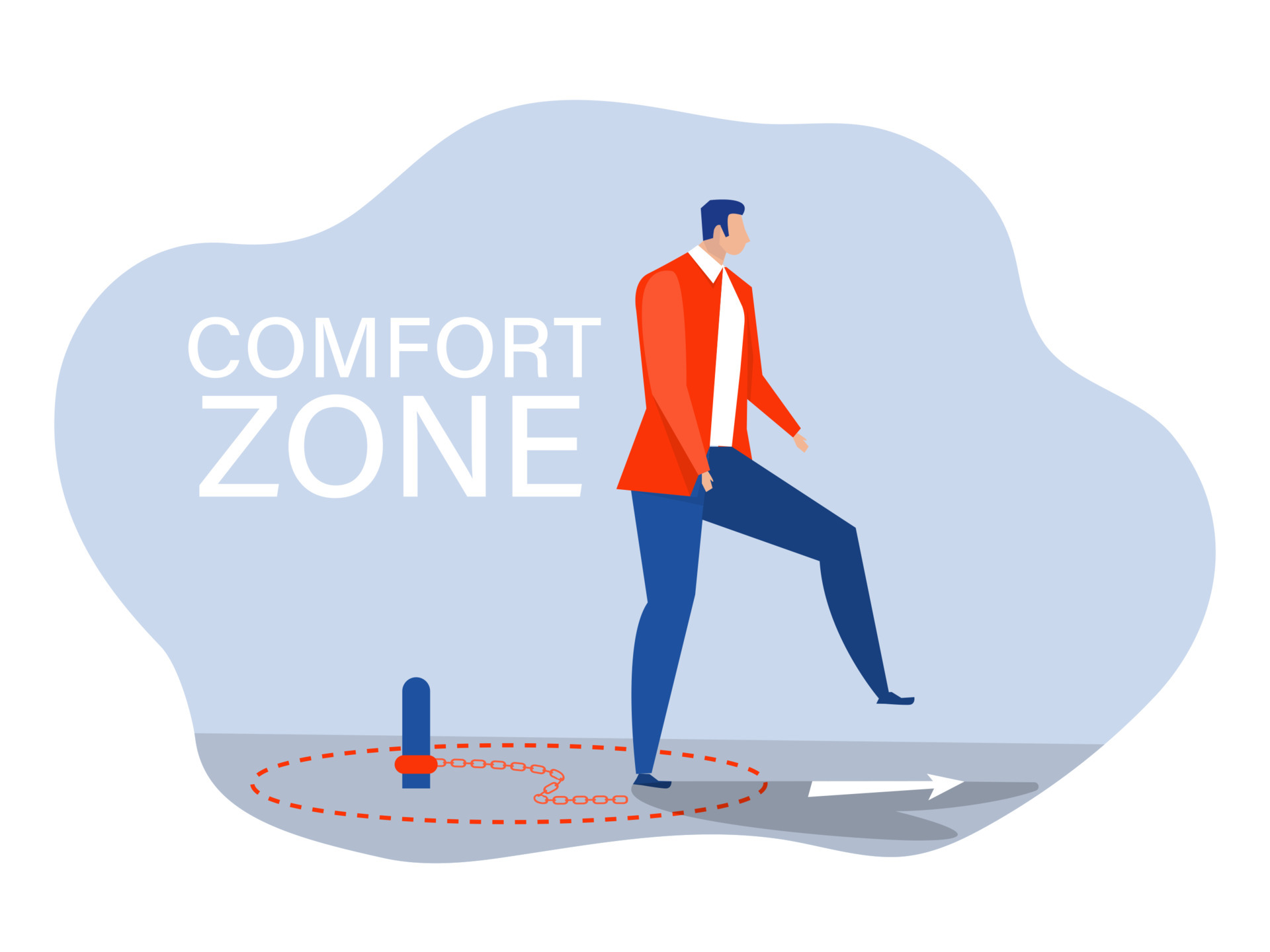 businessman step out of comfort circle for freedom for new success.comfort  zone concept vector 4646499 Vector Art at Vecteezy