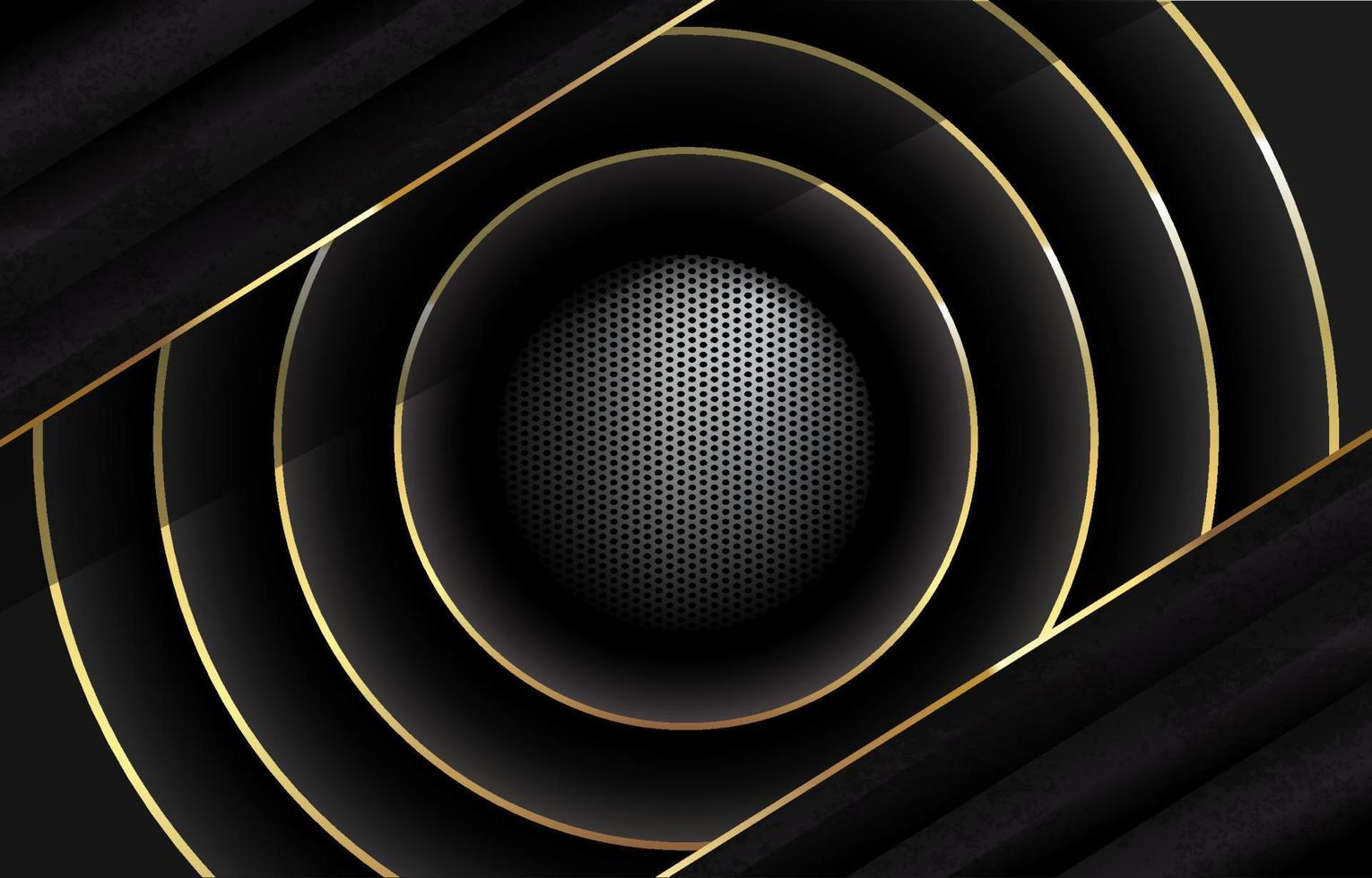 Black Gold with Multiple Circles Background vector