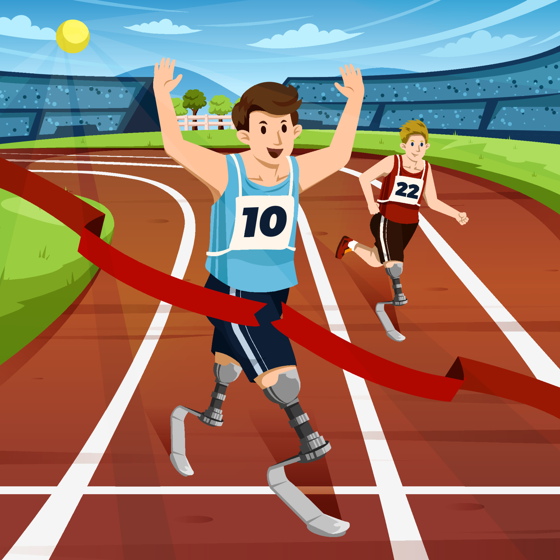 Athlete with Disabilities Running at Marathon Track 4646542 Vector Art at Vecteezy Athlete with Disabilities Running at Marathon Track 4646542 Vector Art at Vecteezy