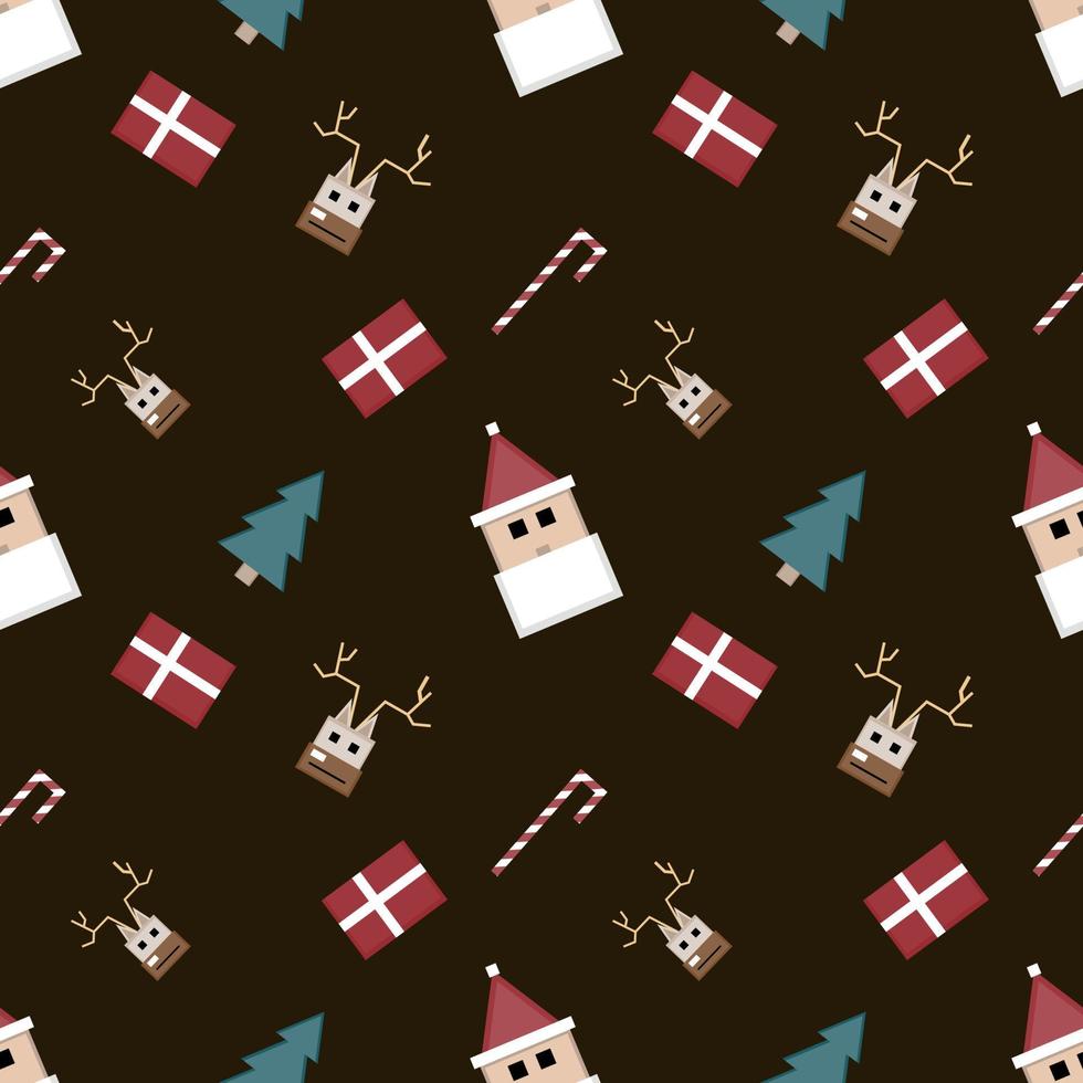 Christmas repeat pattern created with sharp corner Christmas objects, seamless pattern. vector