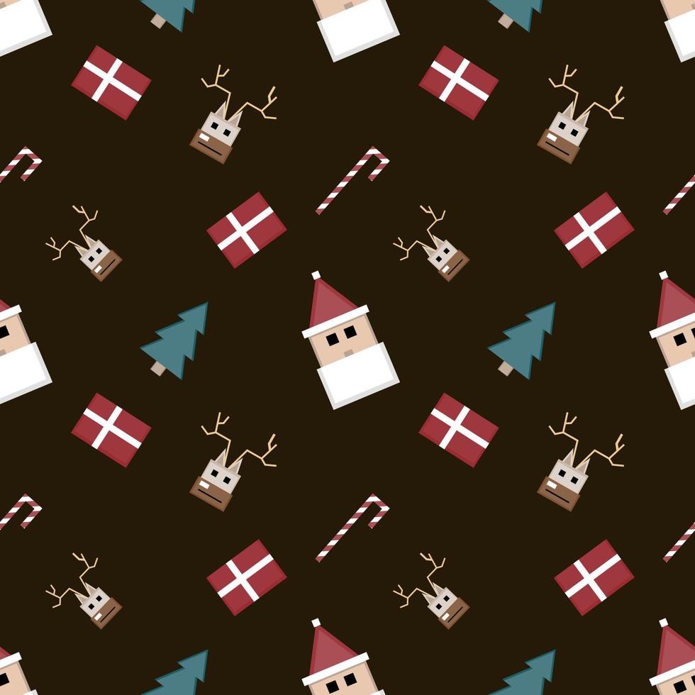 Christmas repeat pattern created with sharp corner Christmas objects, seamless pattern. vector