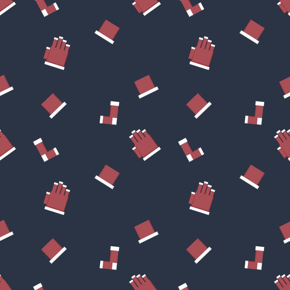 Christmas repeat pattern created with sharp corner Christmas objects, seamless pattern. vector