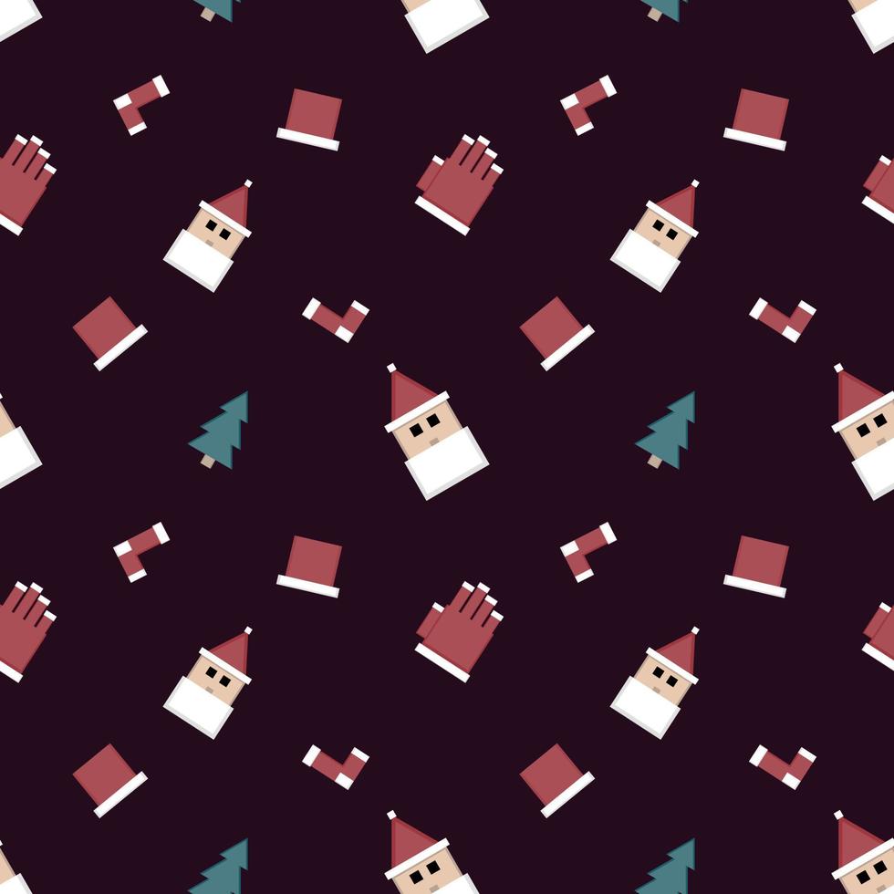 Christmas repeat pattern created with sharp corner Christmas objects, seamless pattern. vector