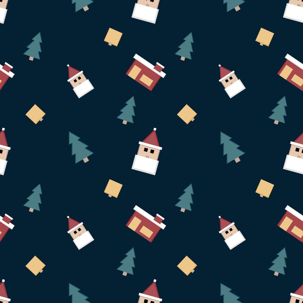 Christmas repeat pattern created with sharp corner Christmas objects, seamless pattern. vector