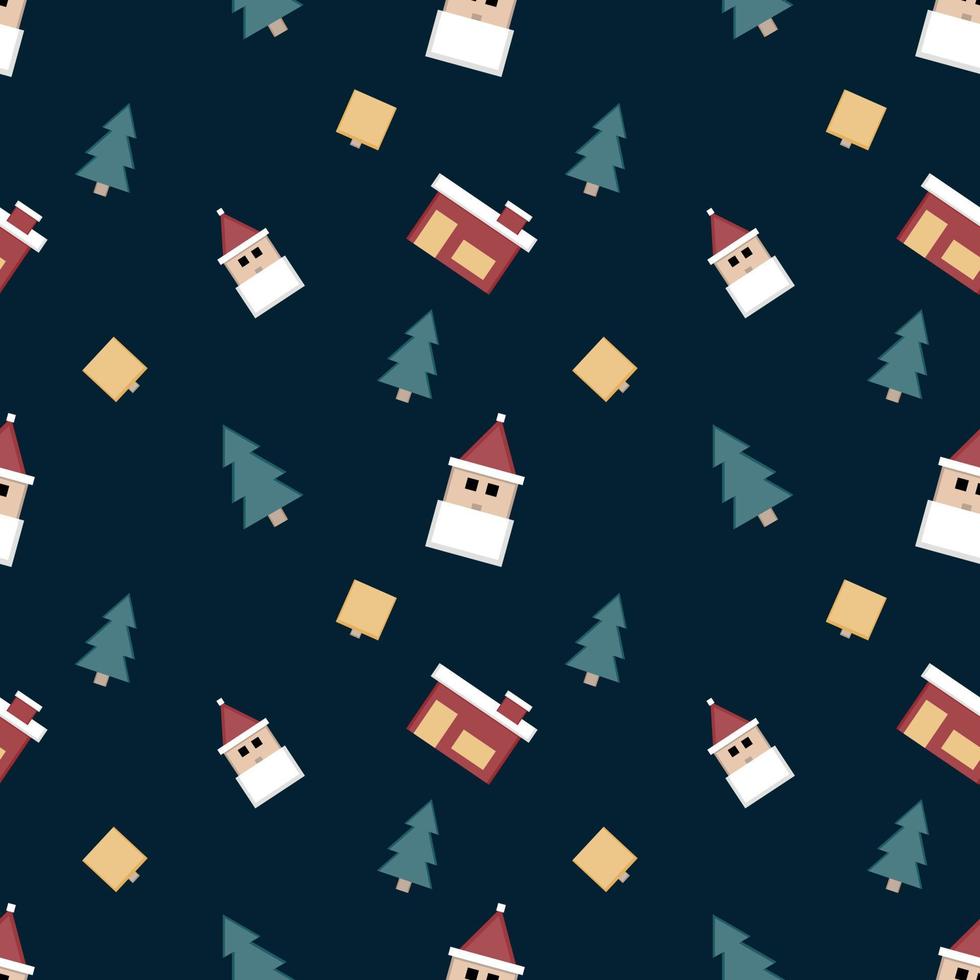 Christmas repeat pattern created with sharp corner Christmas objects, seamless pattern. vector