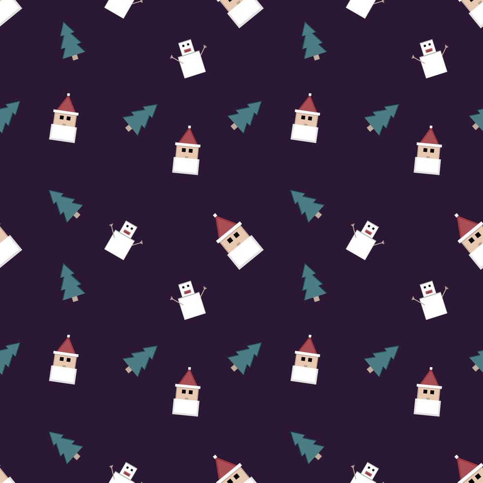 patrón de repetición de Navidad creado con objetos navideños de esquina afilada, patrón sin costuras. vector
