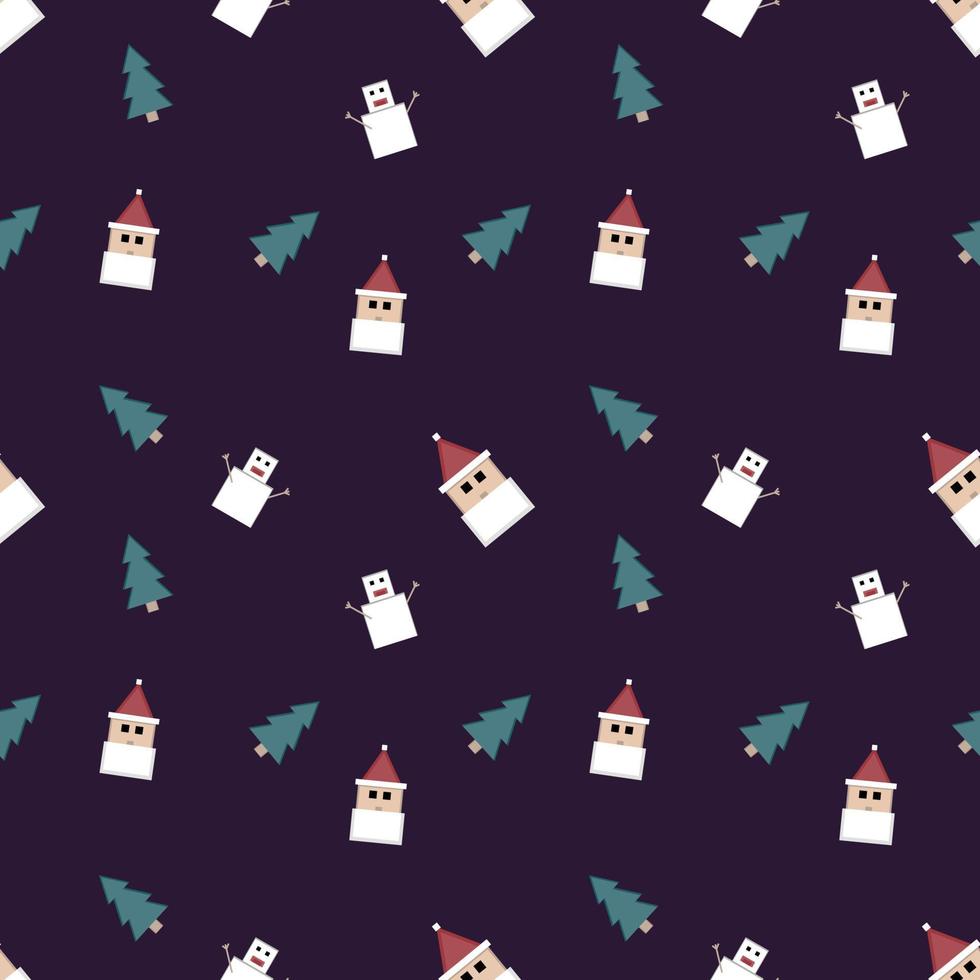 Christmas repeat pattern created with sharp corner Christmas objects, seamless pattern. vector