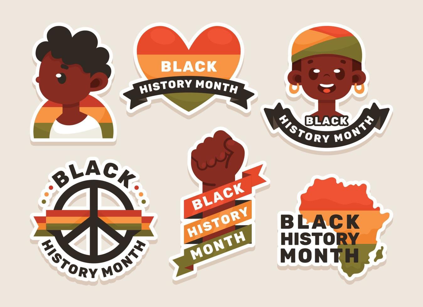 Black History Month Sticker Pack vector