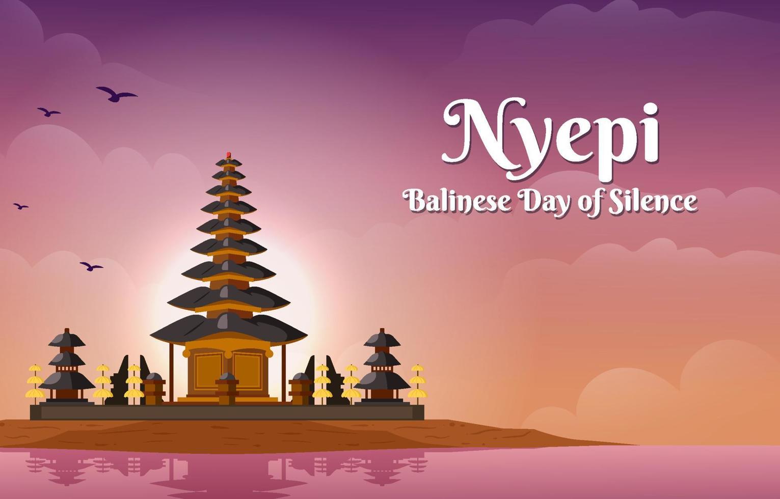 nyepi día del fondo del silencio vector