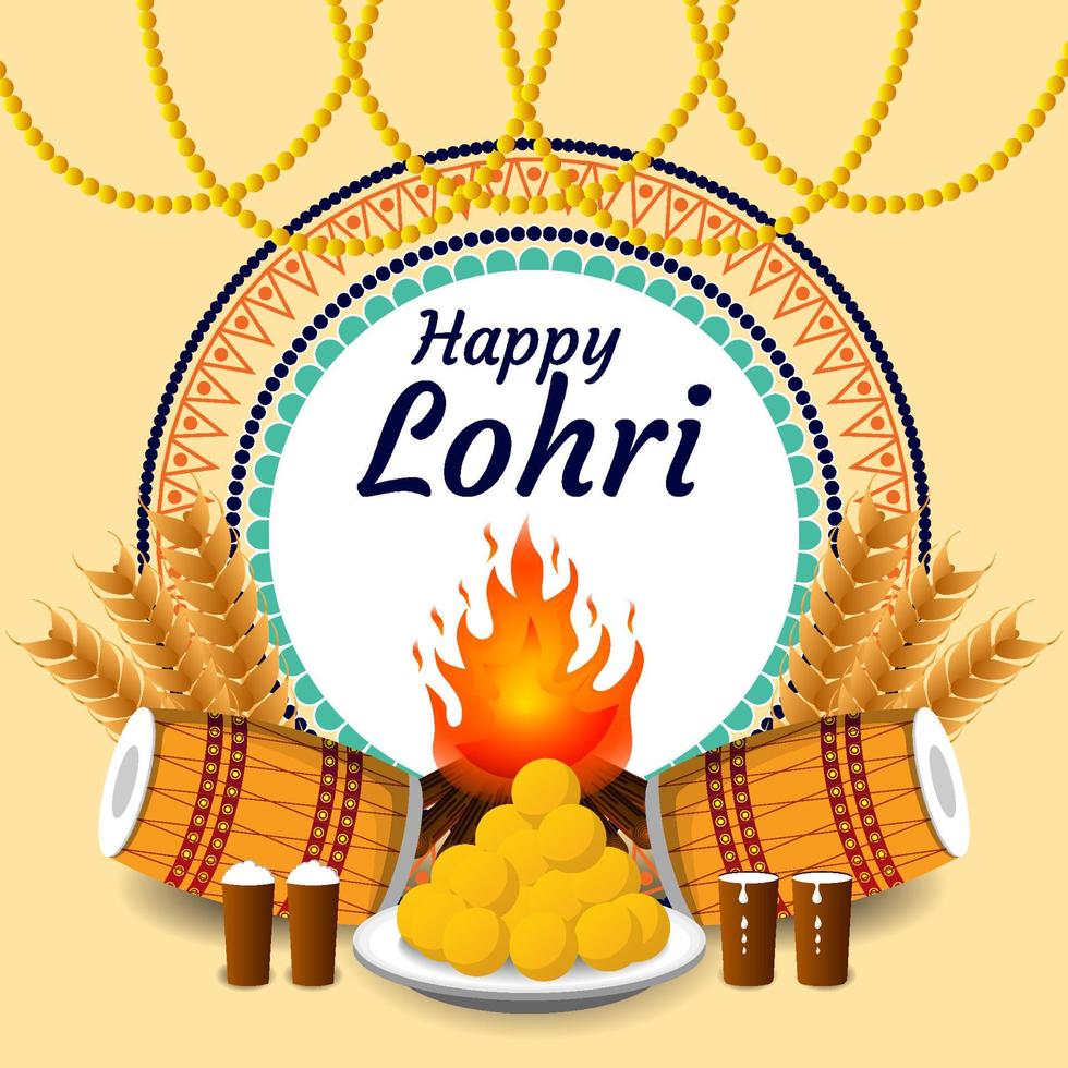 feliz concepto de lohri vector