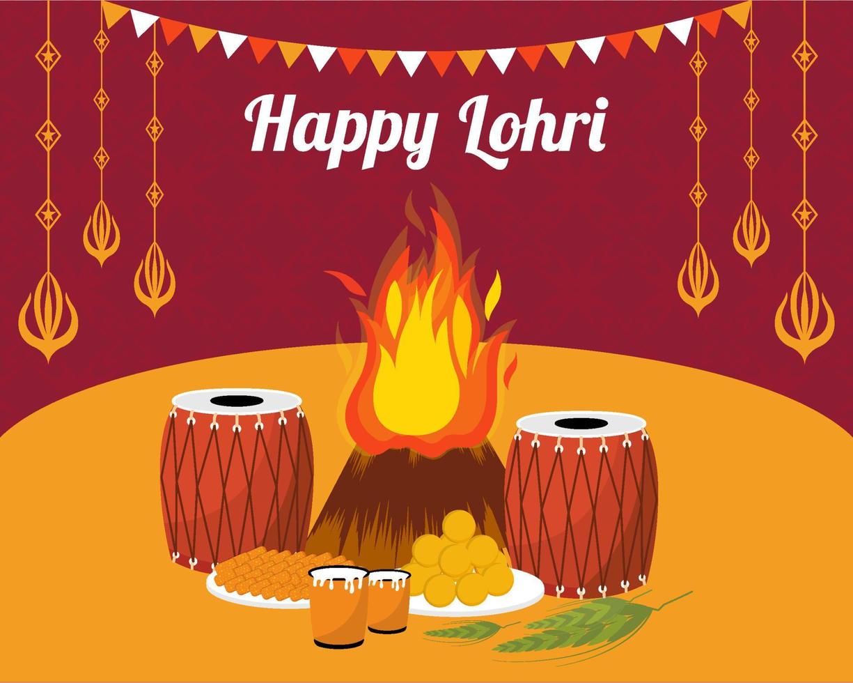 Happy Lohri Background Template vector