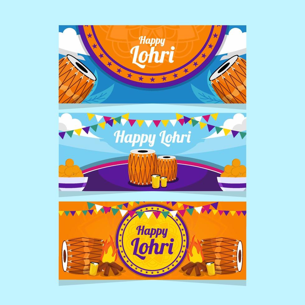 Happy Lohri Banner Template vector