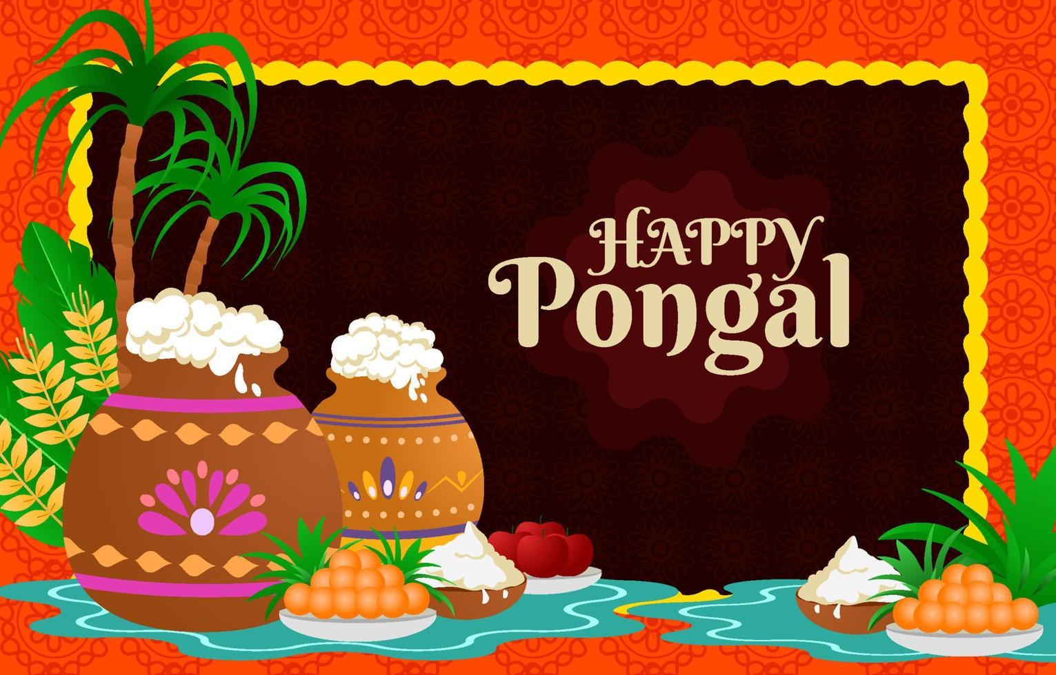 Pongal Festival Background vector