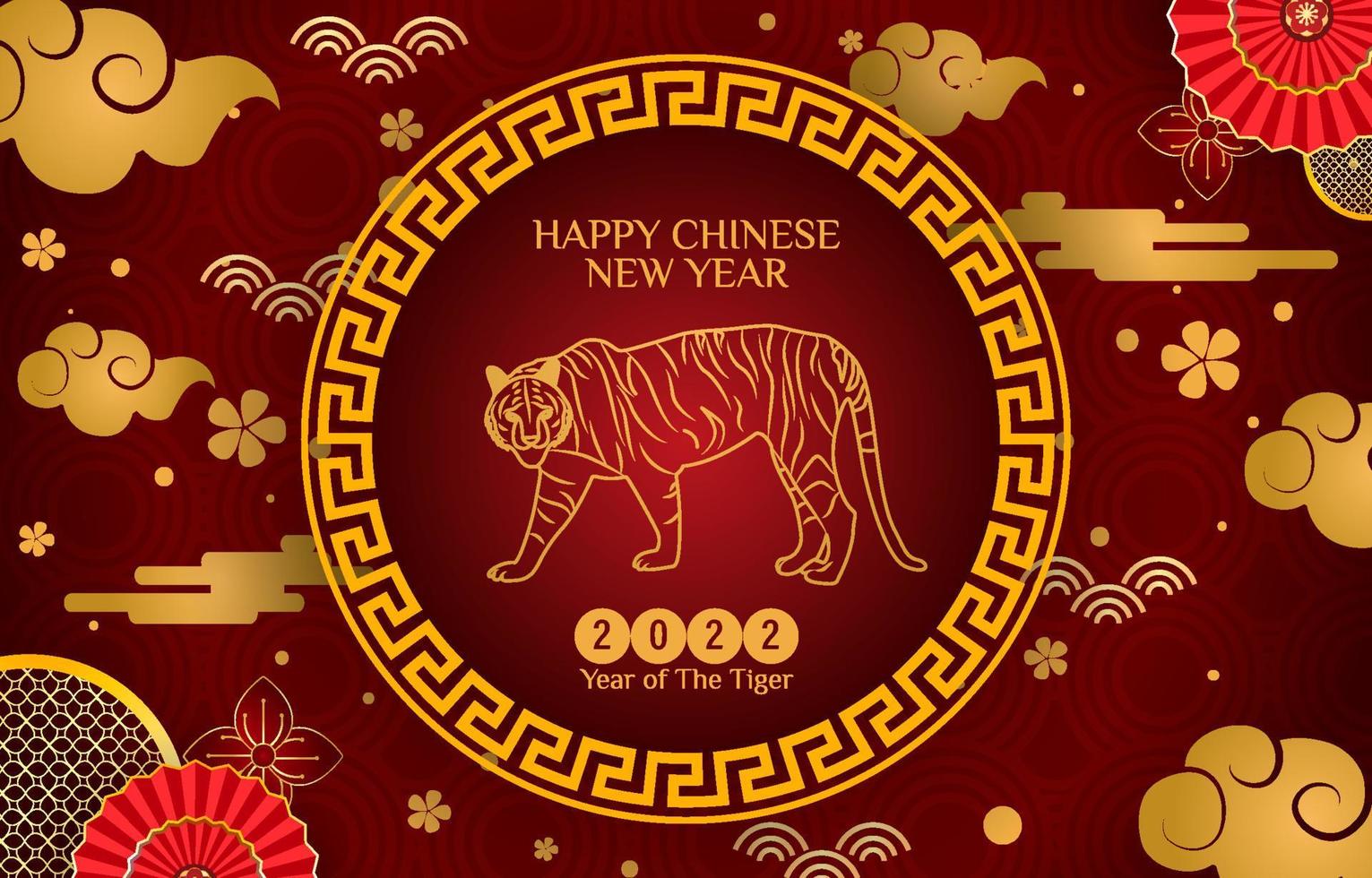 Happy Chinese New Year of Tiger Background vector