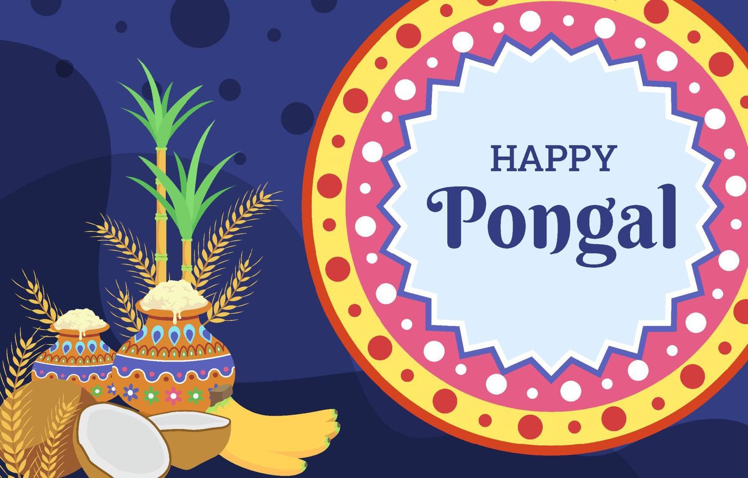 Happy Pongal Festival Celebration Background vector