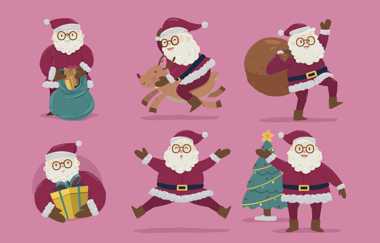 colección de personajes de santa vector