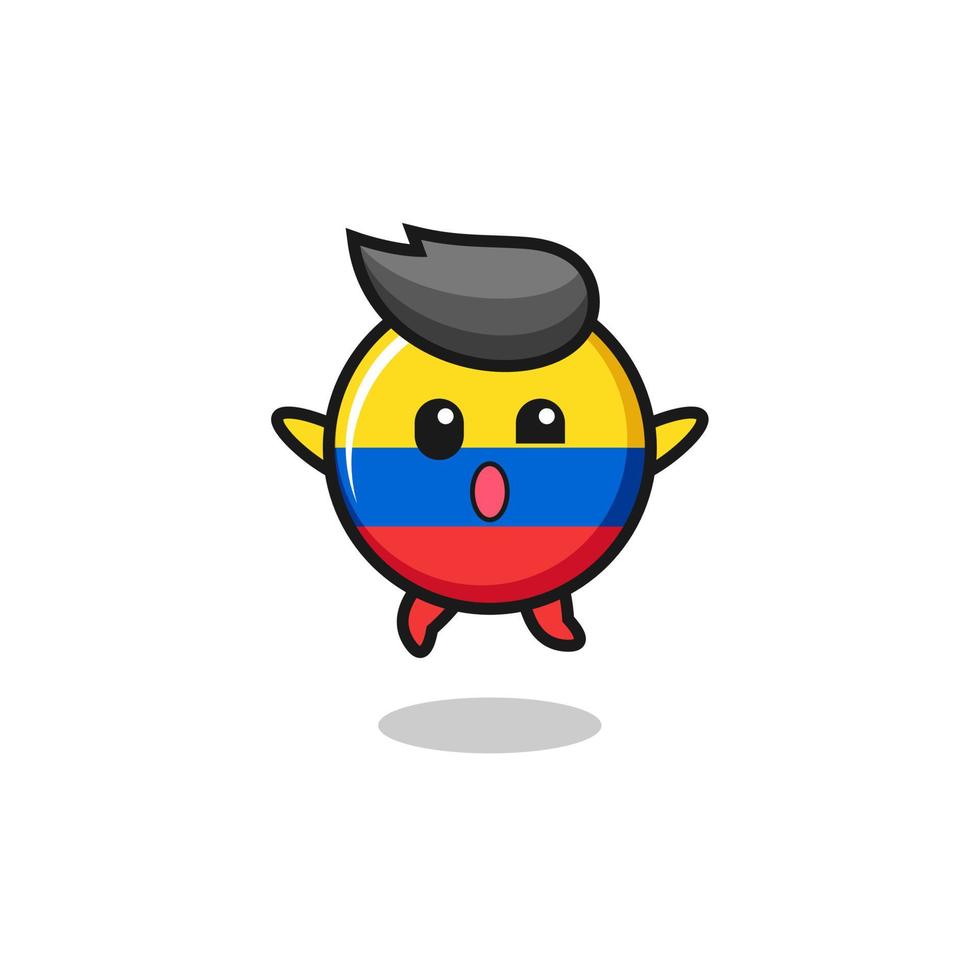 colombia flag character is jumping gesture vector