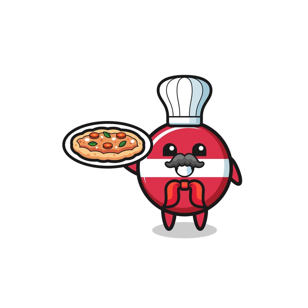 latvia flag character as Italian chef mascot vector