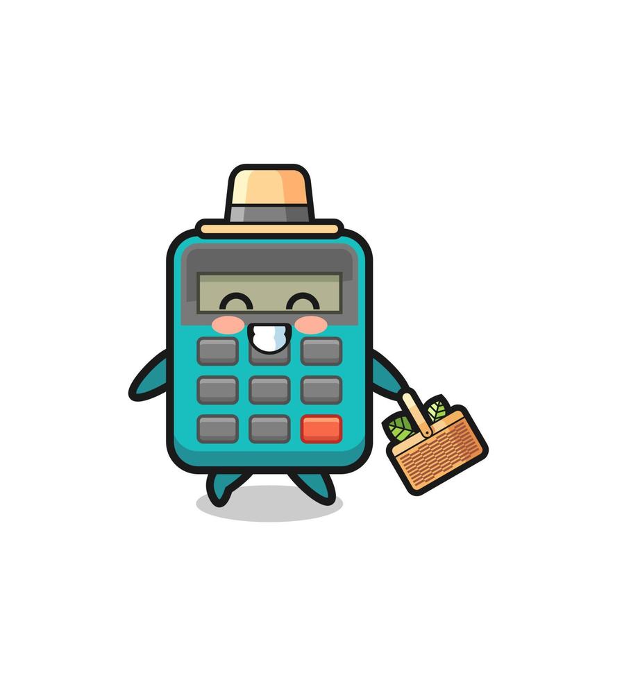 calculator herbalist character searching a herbal vector