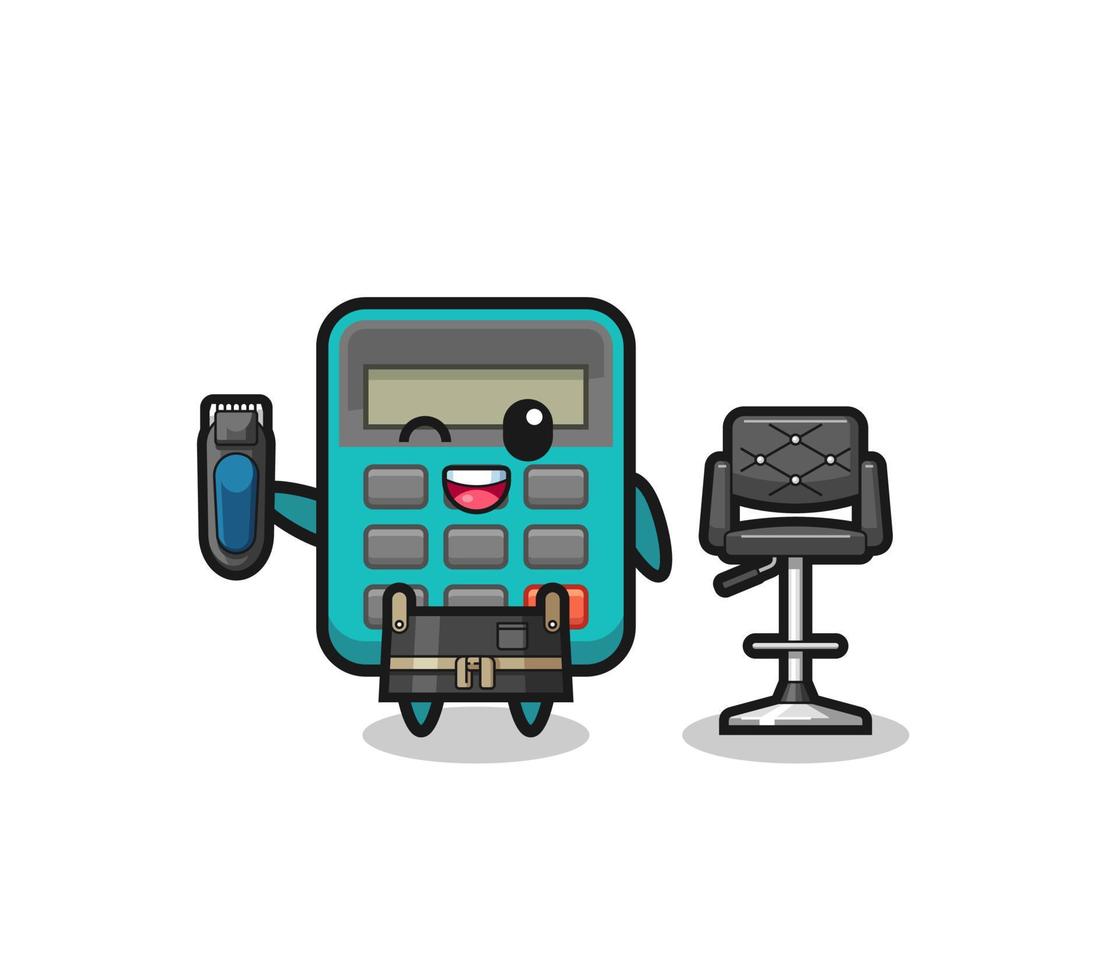 calculator barbershop is holding a trimer vector