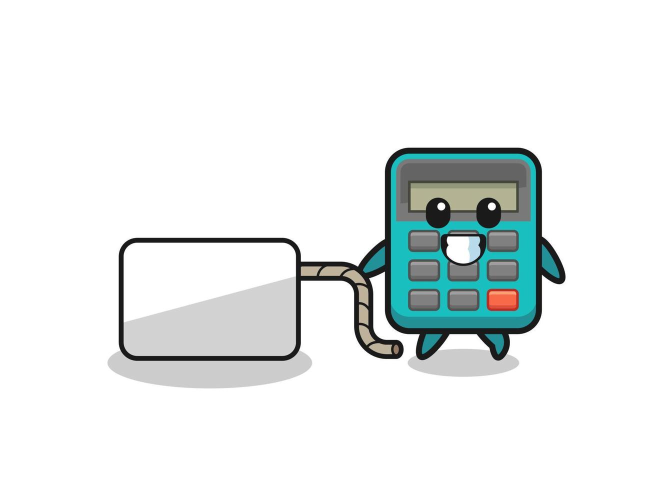 calculator cartoon is pulling a banner vector