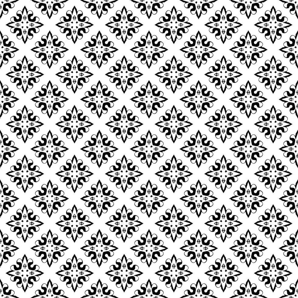 Black and white surface pattern texture. Bw ornamental graphic design. Mosaic ornaments. Pattern template. Vector illustration.