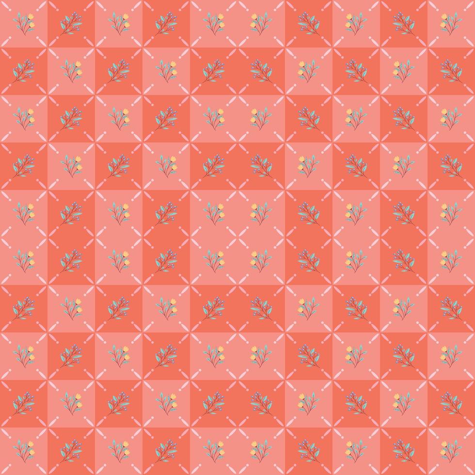 Flower pattern on orange pastel background design for decorating, wallpaper, wrapping paper, fabric, backdrop and etc. vector