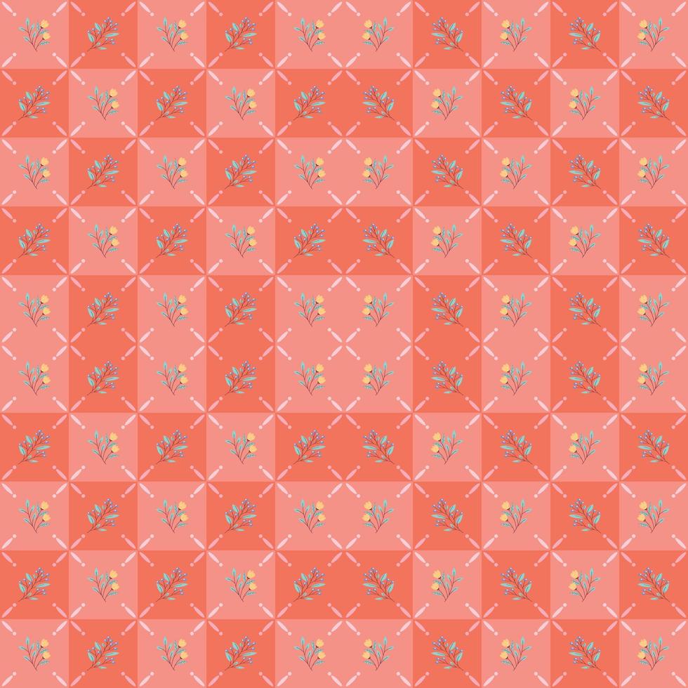 Flower pattern on orange pastel background design for decorating, wallpaper, wrapping paper, fabric, backdrop and etc. vector