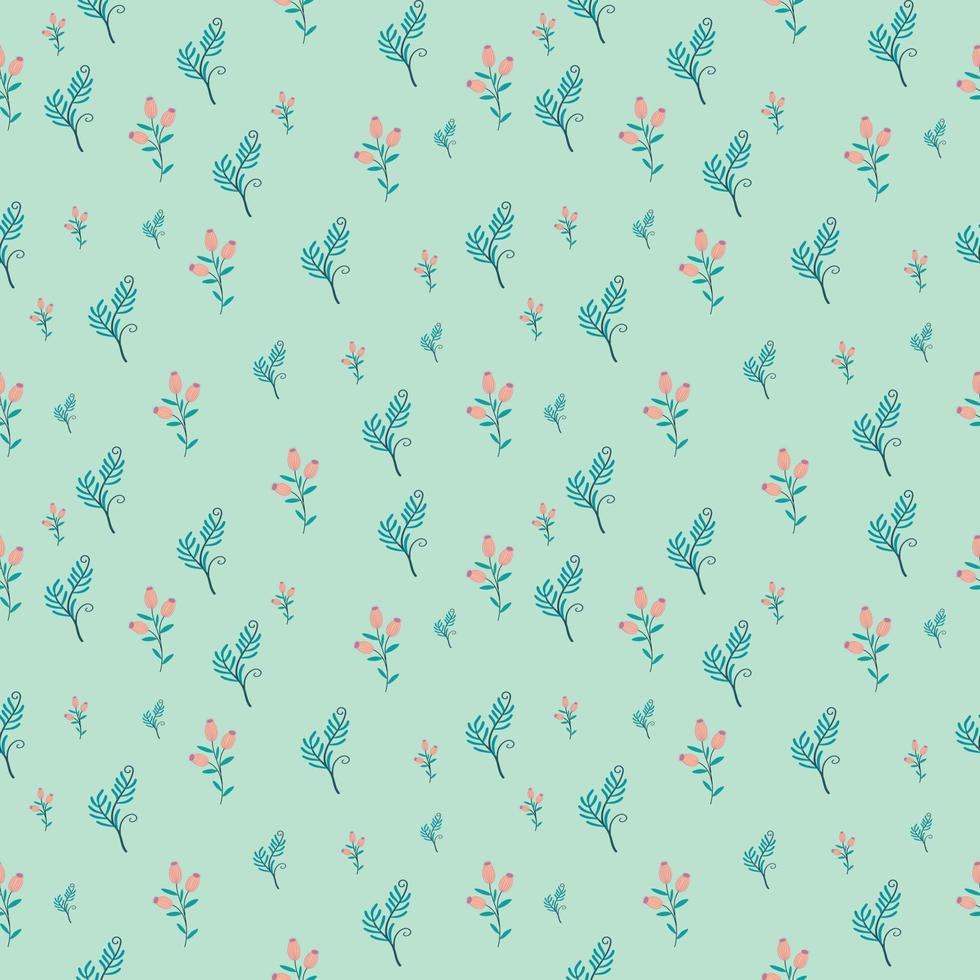 Flower seamless pattern green pastel design for decorating, wallpaper, wrapping paper, fabric, backdrop and etc. vector