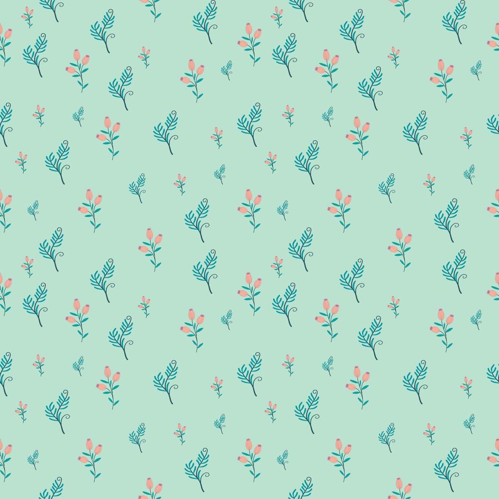 flor de patrones sin fisuras diseño verde pastel para decorar, papel tapiz, papel de regalo, tela, telón de fondo, etc. vector