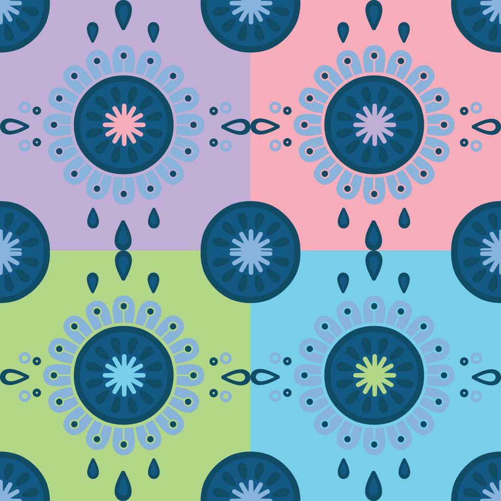 Geometric pattern 4 colors design for decorating, wallpaper, wrapping paper, fabric, backdrop and etc. vector
